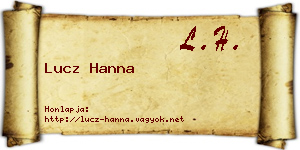 Lucz Hanna névjegykártya